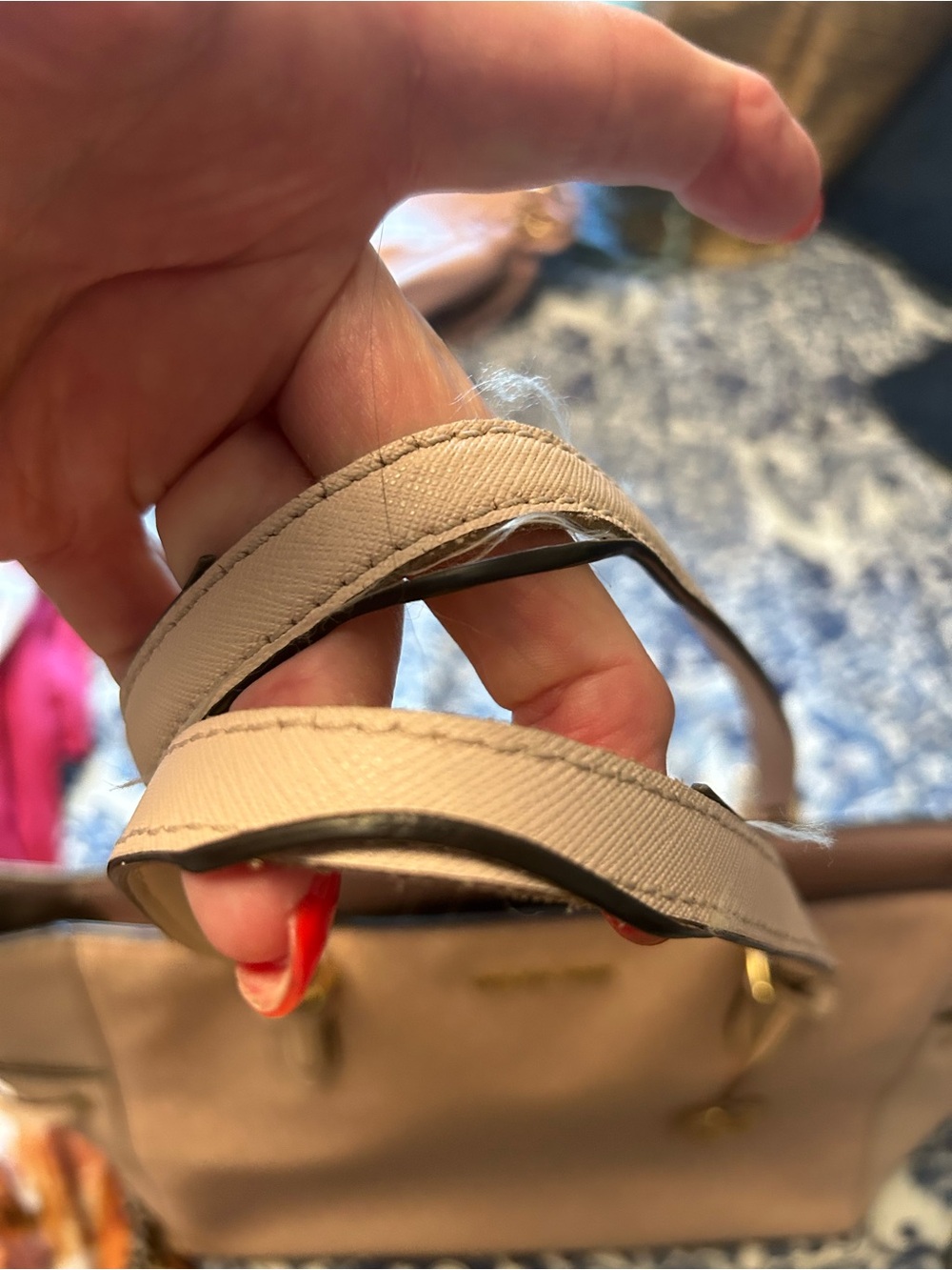 Michael Kors Blush Pink Logo Tote with MK Charm - Picture 10 of 10